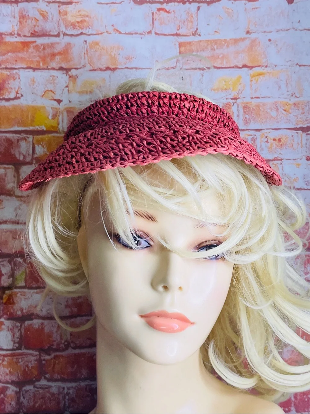Burnt Orange. Straw Sun Visor